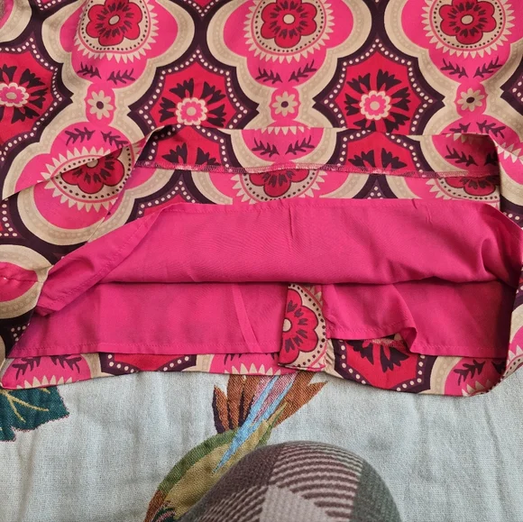 Ann Taylor Patterned Red and Pink Midi Dress - Picture 10 of 11